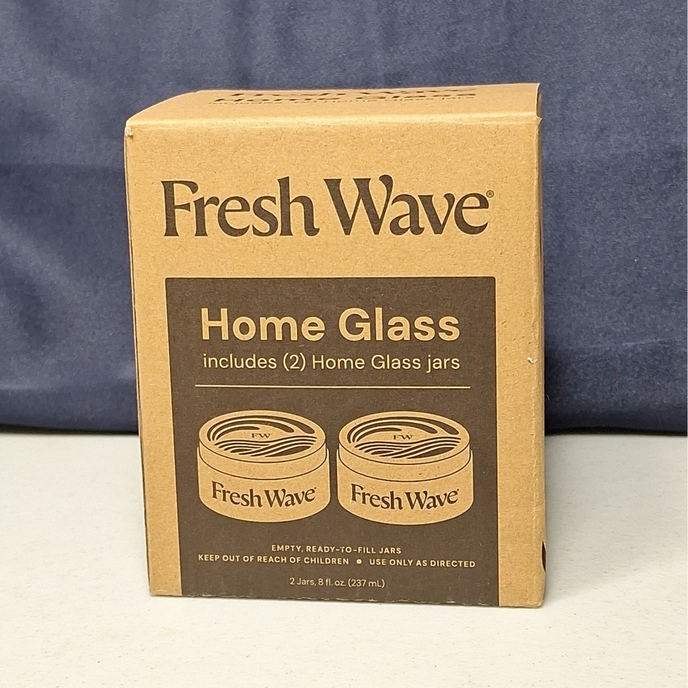 Fresh Wave Home Glass Refillable Jars Wood Lid Odor Control Gel or Potpourri